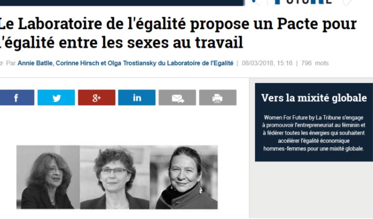 LA TRIBUNE DES MEMBRES DU LABORATOIRE DE L’ÉGALITÉ POUR LE 8 MARS