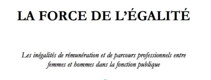 RAPPORT SUR L’EGALITE PROFESSIONNELLE DANS LA FONCTION PUBLIQUE