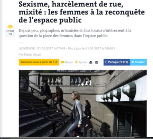 LES FEMMES A LA RECONQUETE DE L’ESPACE PUBLIC